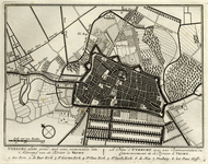 135586 Kaart van de stad Utrecht met directe omgeving; met weergave van wegen en watergangen, van het stratenplan en ...